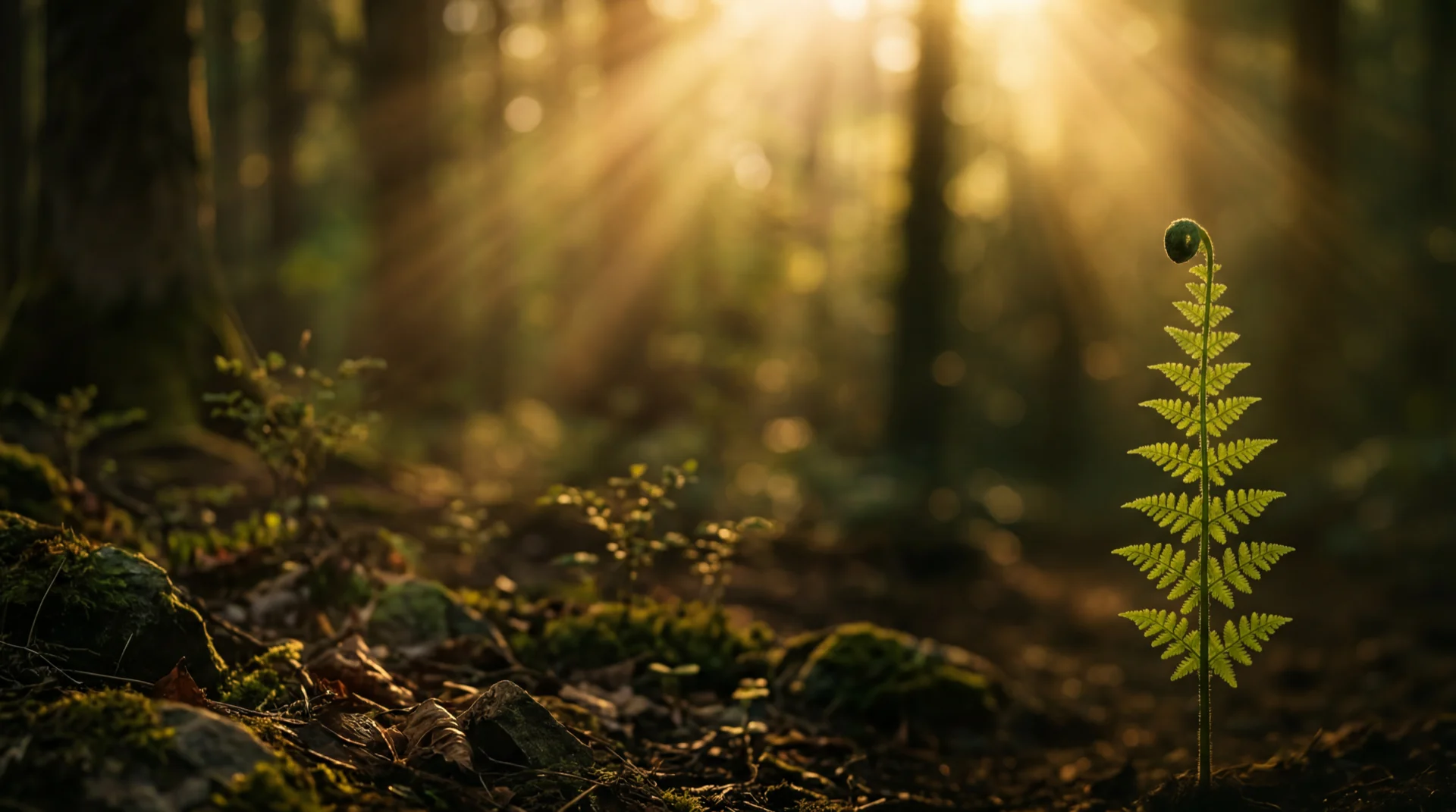 Gröna löv i naturligt ljus – hopp och lugn